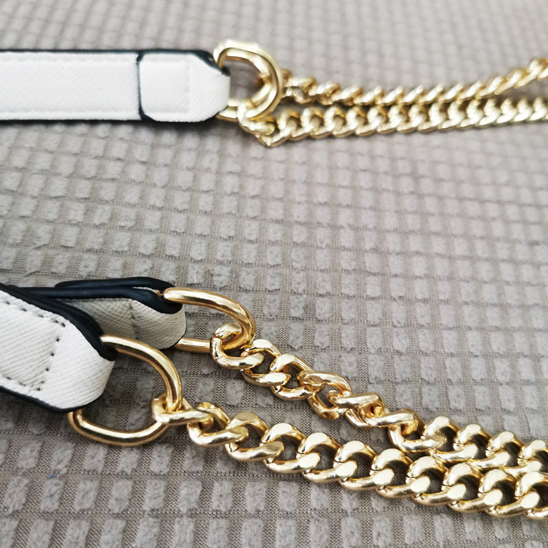 Cross pattern PU leather chain hand shoulder bag with chain