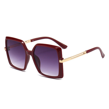 8 Color Trendy Oversized Frame Square Metal Cutout Sunglasses