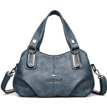 Vintage Multi-Compartment Crossbody Shoulder Bag