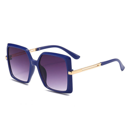 8 Color Trendy Oversized Frame Square Metal Cutout Sunglasses