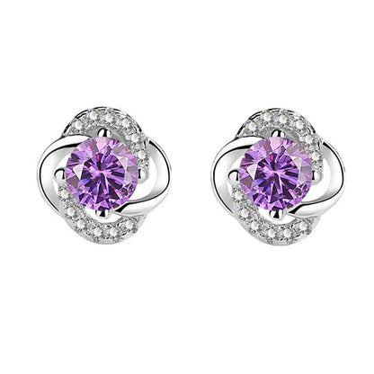 Stylish four-leaf Clover rhinestone Earrings