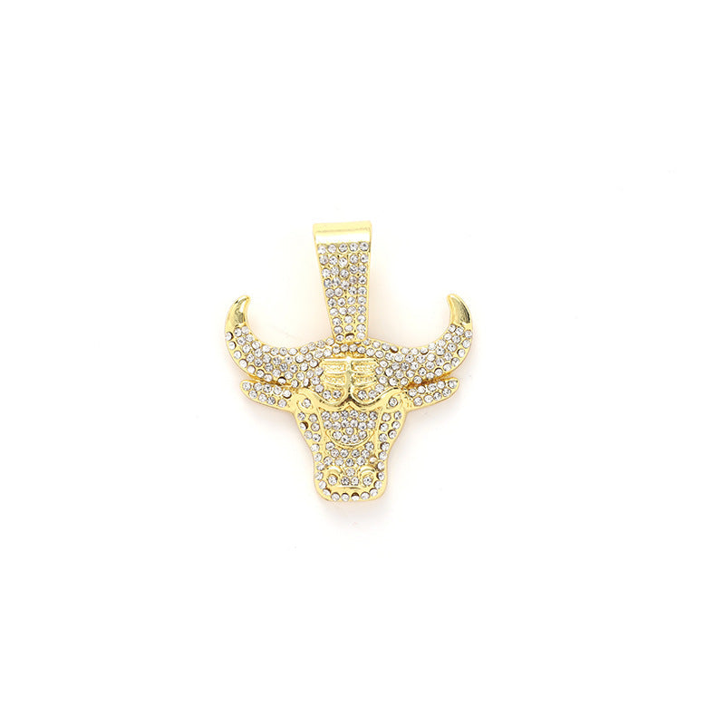 Bull head pendant 15mm Cuban chain