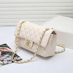 Fashion Leather Ringer Lock Catch Single Shoulder Crossbody Bag Handbag