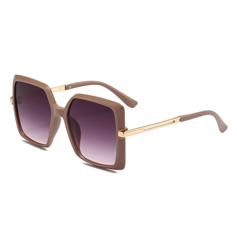 8 Color Trendy Oversized Frame Square Metal Cutout Sunglasses