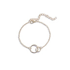 Leaf Double Ring Bangle Bracelet Combination 5-piece Set