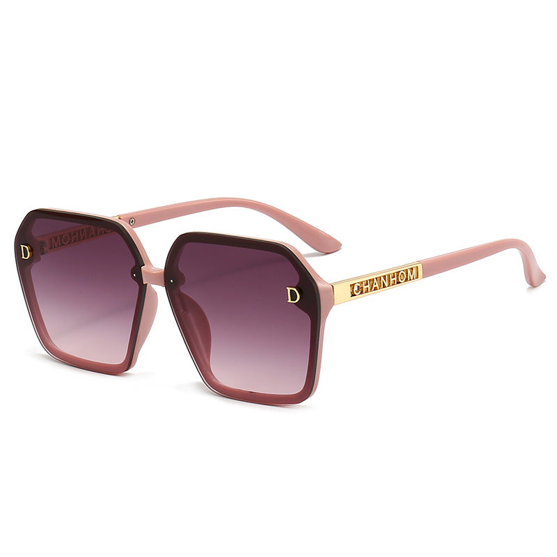 7 Color Trendy Oversized Square Letter Temple Polarized Sunglasses