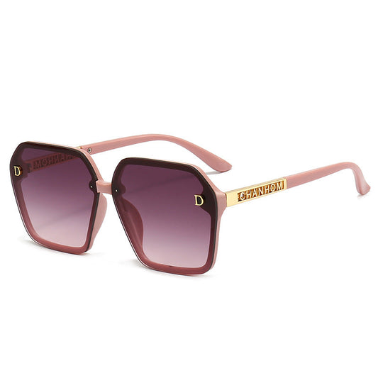 7 Color Trendy Oversized Square Letter Temple Polarized Sunglasses