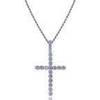 Micro Paved Zircon Hip Hop Anka Key Cross Hip Hop Pendant Necklace
