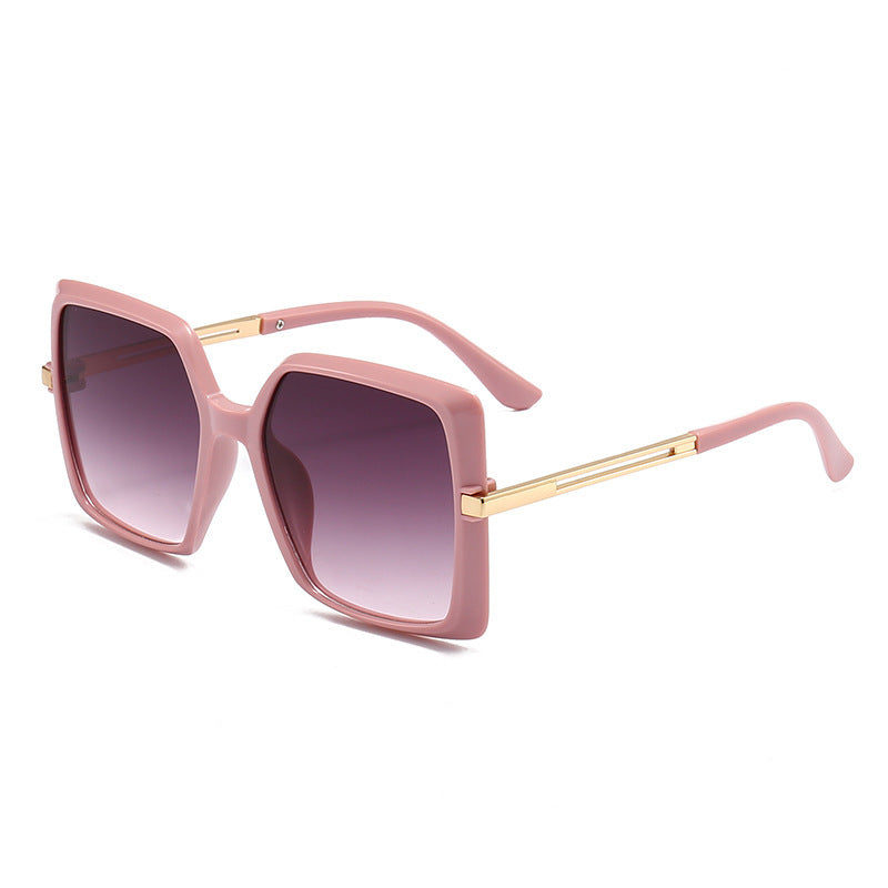 8 Color Trendy Oversized Frame Square Metal Cutout Sunglasses