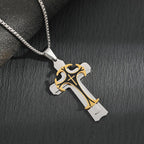 Titanium steel long necklace European and American domineering pattern