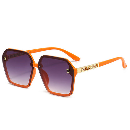 7 Color Trendy Oversized Square Letter Temple Polarized Sunglasses