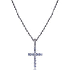 Micro Paved Zircon Hip Hop Anka Key Cross Hip Hop Pendant Necklace