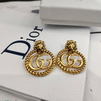 Vintage Lion Stud Earrings