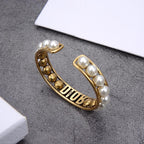Fashion Hollow Letter Pearl Bracelet