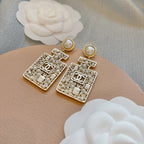 Luxury Pearl Wine Bottle Drop Earrings