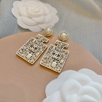 Luxury Pearl Wine Bottle Drop Earrings