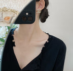 Fashion rhombus inlaid rhinestone earrings