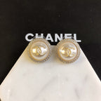 Exquisite round rhinestone earrings