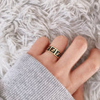 Fashion F double letter ring
