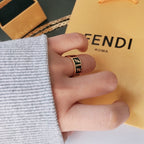 Fashion F double letter ring