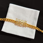 Fashion Inlaid Rhinestone Alphabet Necklace