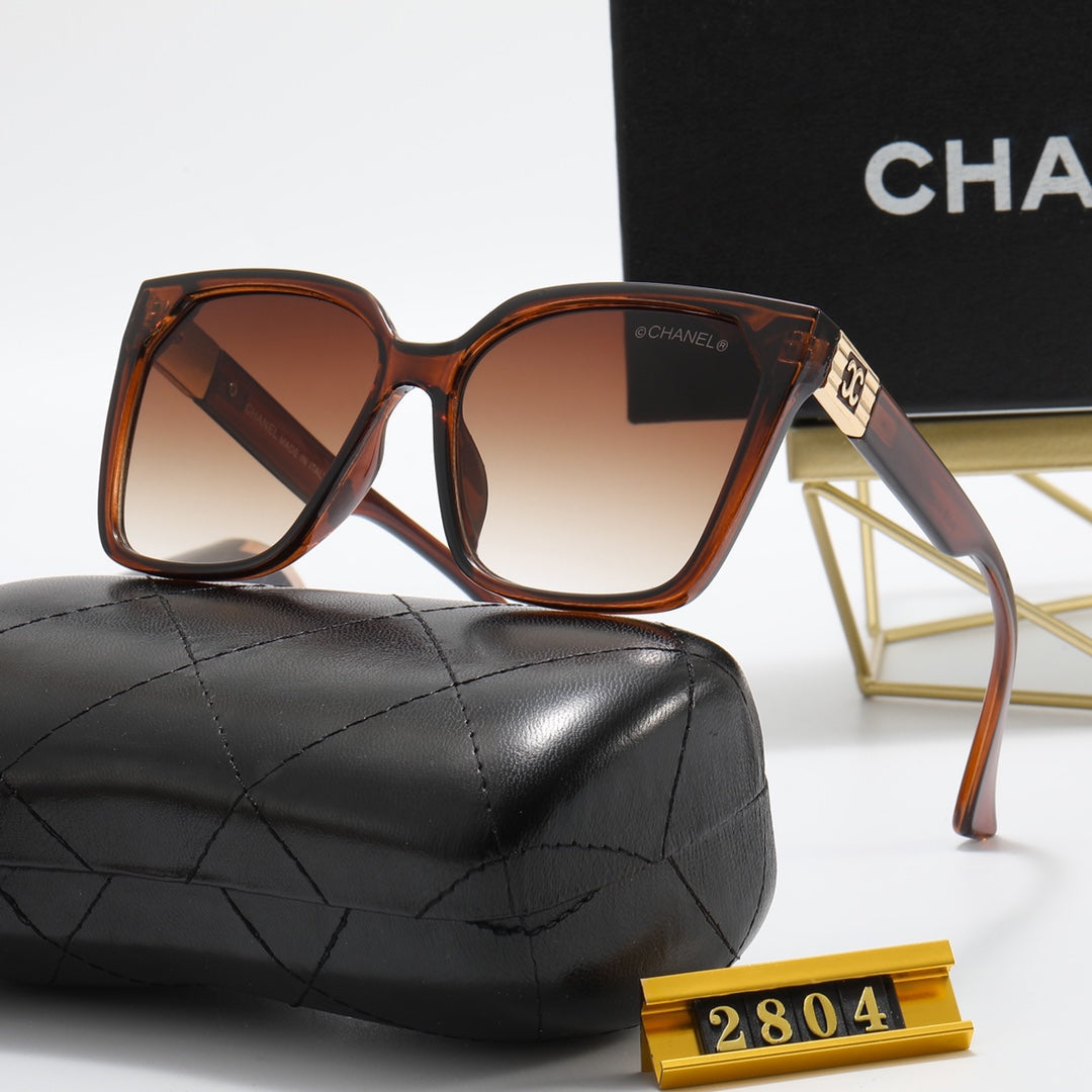 7 Colors Square Double C Corrugated Temple Polarized Sunglasses