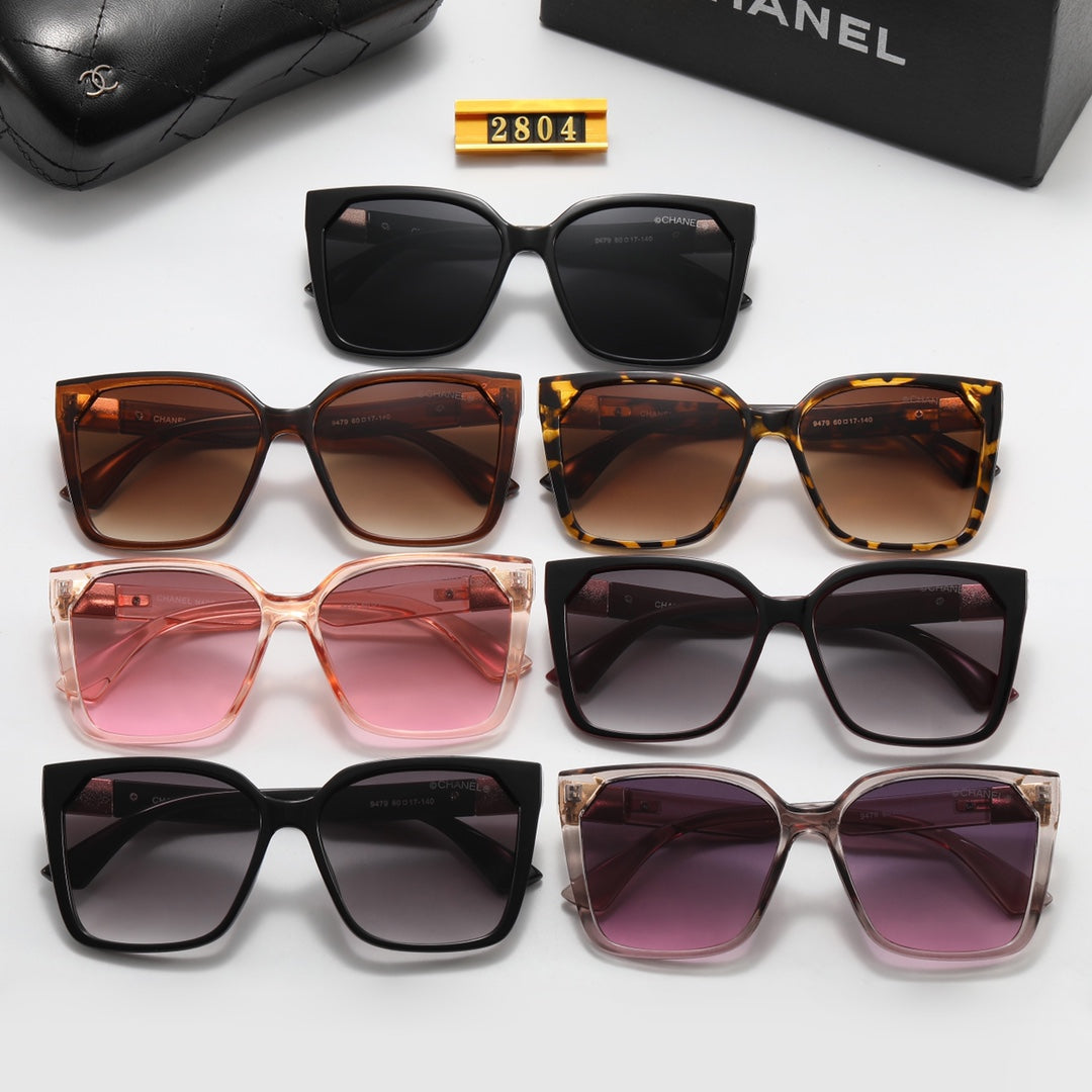 7 Colors Square Double C Corrugated Temple Polarized Sunglasses