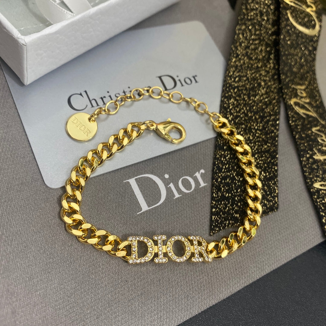Fashion Rhinestone Letter Bracelet