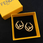 Fashion F letter pattern earrings