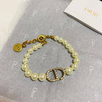 Classic CD Pearl Rhinestone Bracelet