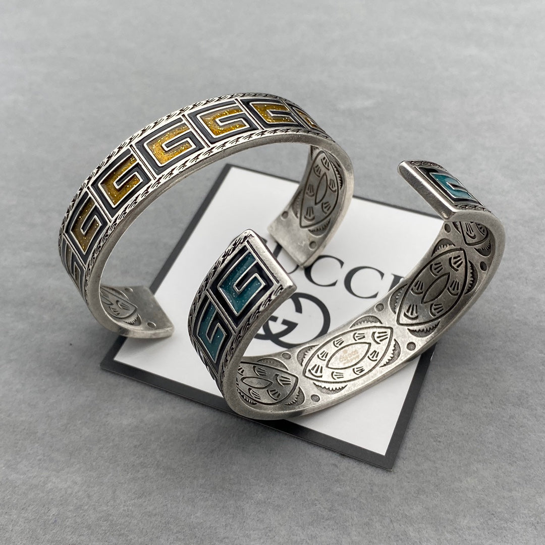 Classic Vintage 2 Color Letter Bracelet