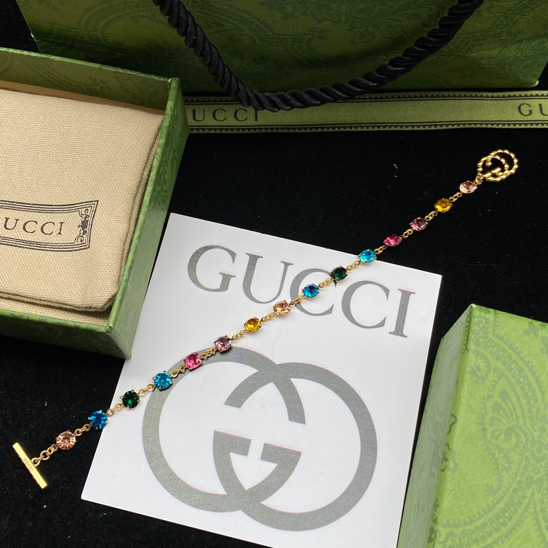 Vintage Double G Colored Diamond Bracelet