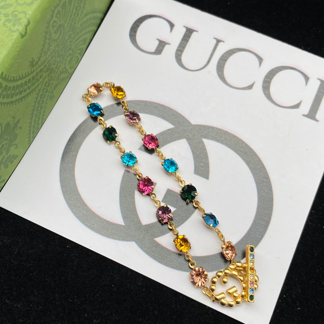 Vintage Double G Colored Diamond Bracelet