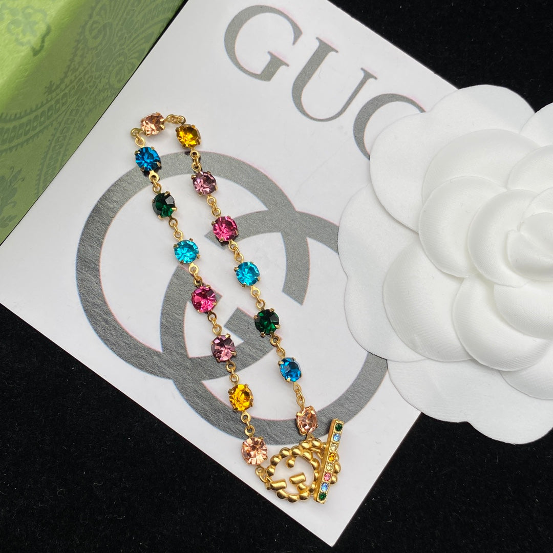 Vintage Double G Colored Diamond Bracelet