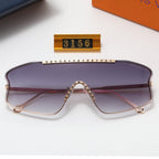 5 Color Fashionable Frameless One-Piece Printed Polarized Sunglasses