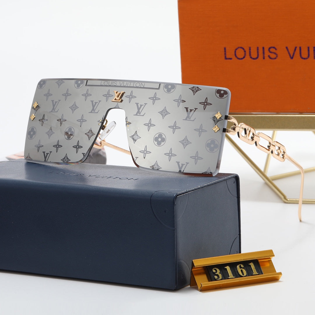 5 color fashion conjoined letters four-leaf clover lens polarized sunglasses