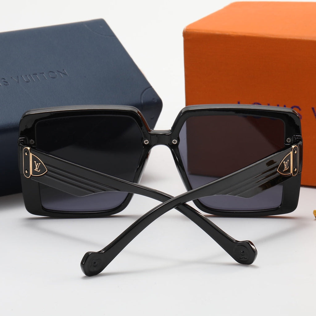 6 colors square four-leaf clover letter logo lens polarized sunglasses