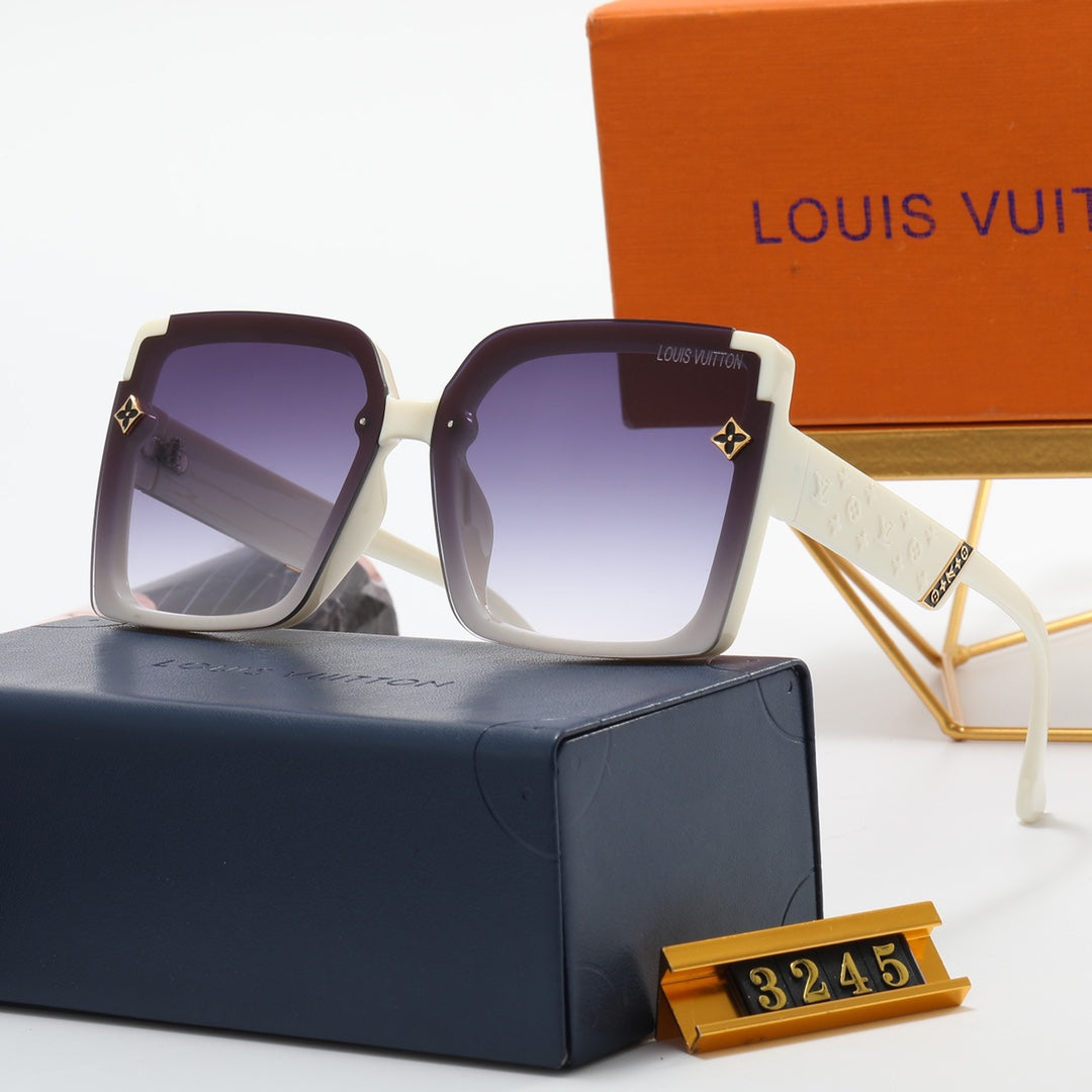 7 colors fashion four-leaf clover letter one-piece mirror leg polarized sunglasses