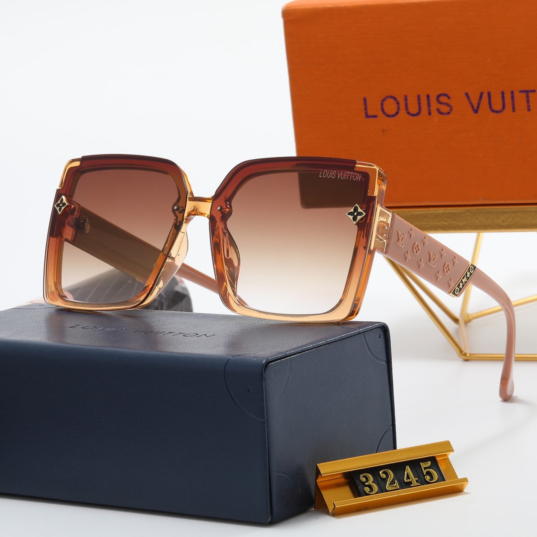 7 colors fashion four-leaf clover letter one-piece mirror leg polarized sunglasses