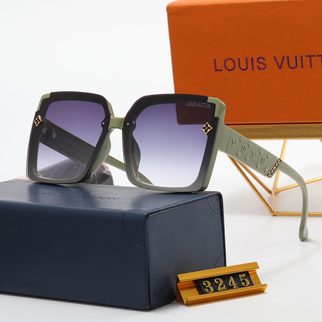 7 colors fashion four-leaf clover letter one-piece mirror leg polarized sunglasses