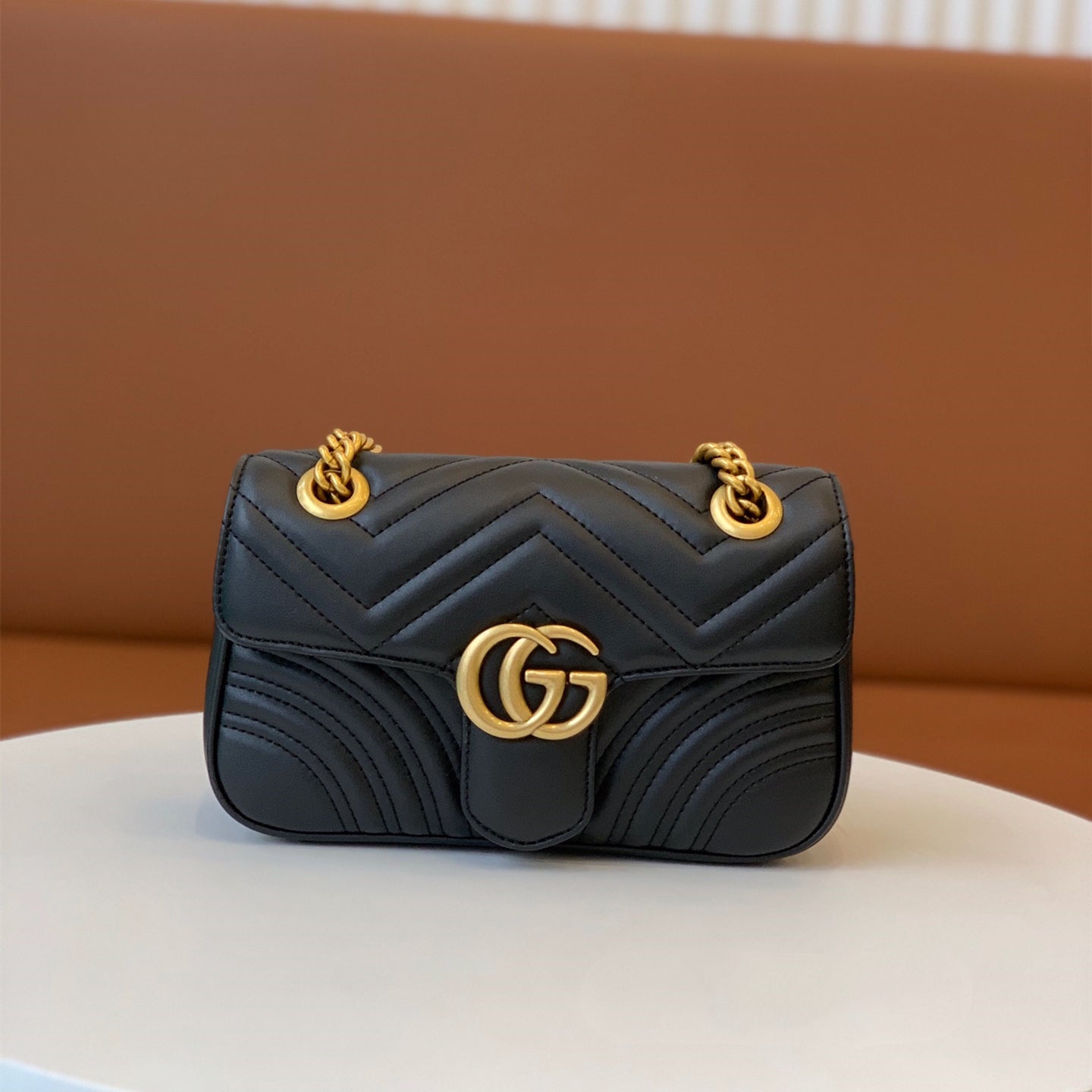 Fashion Women's Letter G locking Catch Wavy Leather Shoulder Bag Crossbody Bag