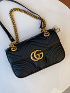Fashion Women's Letter G locking Catch Wavy Leather Shoulder Bag Crossbody Bag