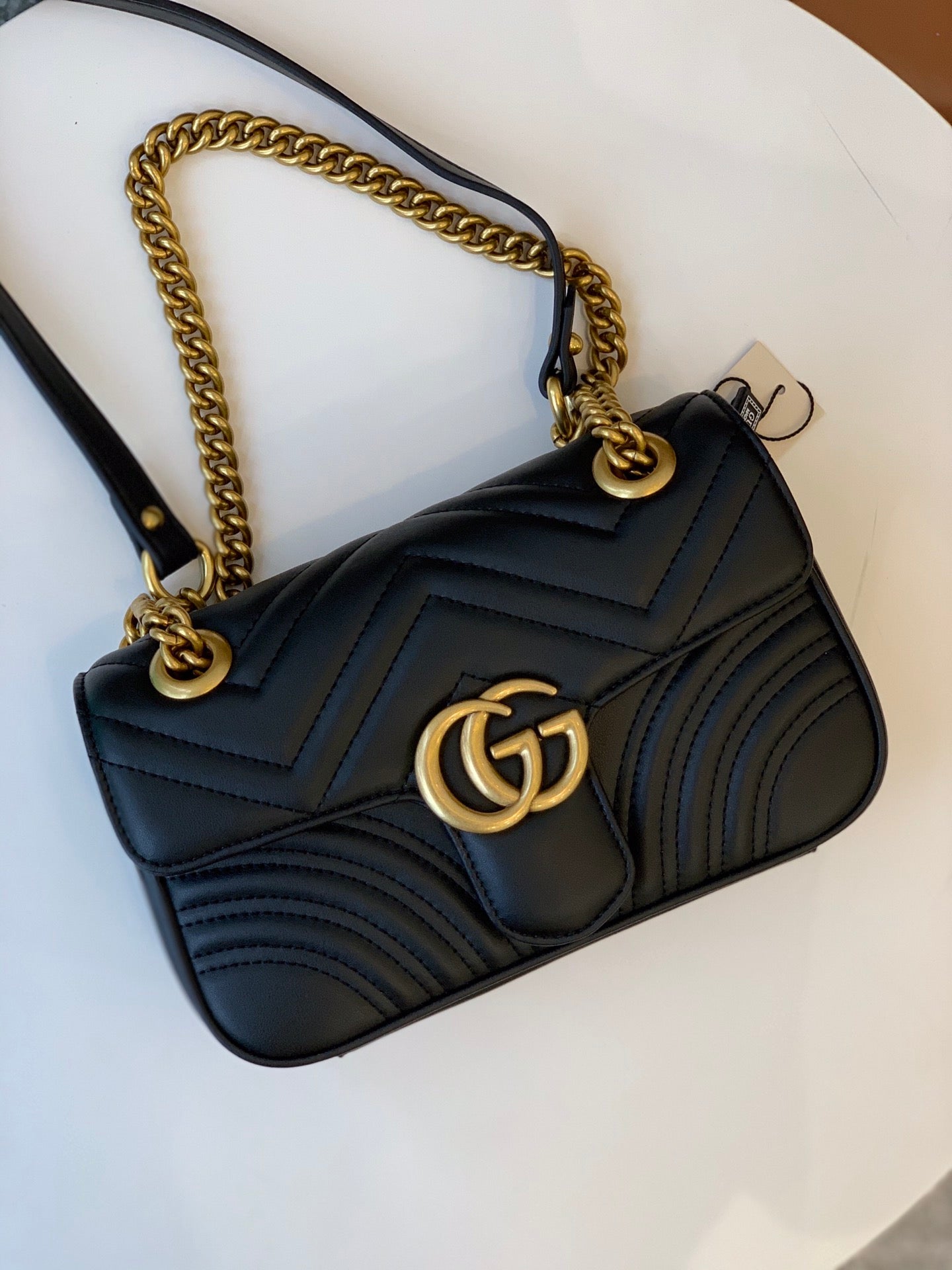 Fashion Women's Letter G locking Catch Wavy Leather Shoulder Bag Crossbody Bag