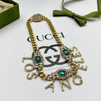 GG Sun Eye Pendant Alphabet Necklace