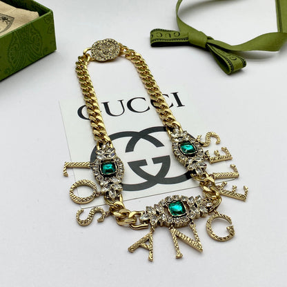 GG Sun Eye Pendant Alphabet Necklace