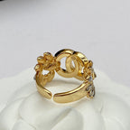 Luxury Double C Leaf Shape Ring