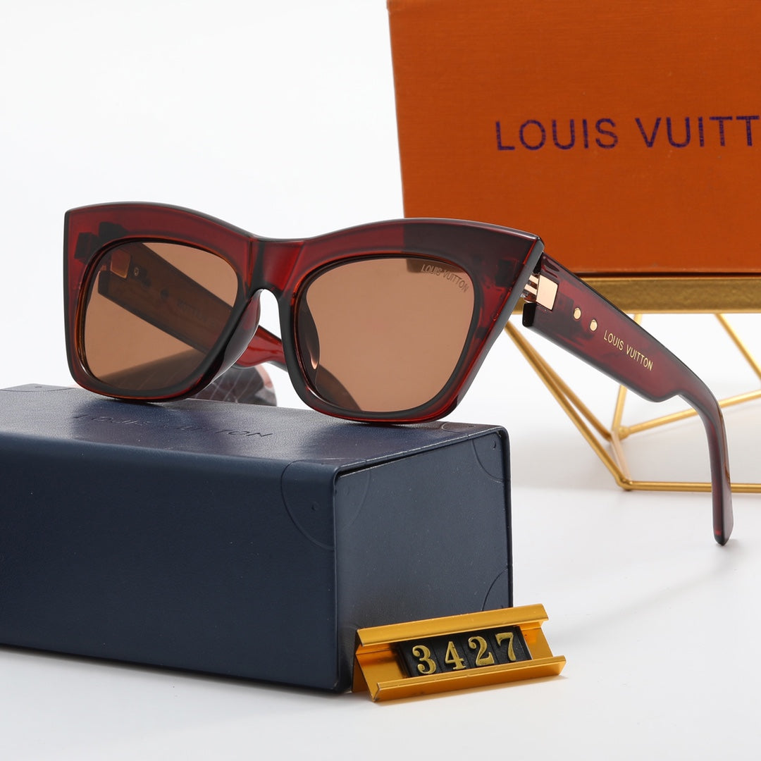 6 color minimalist stitching letter temple polarized sunglasses