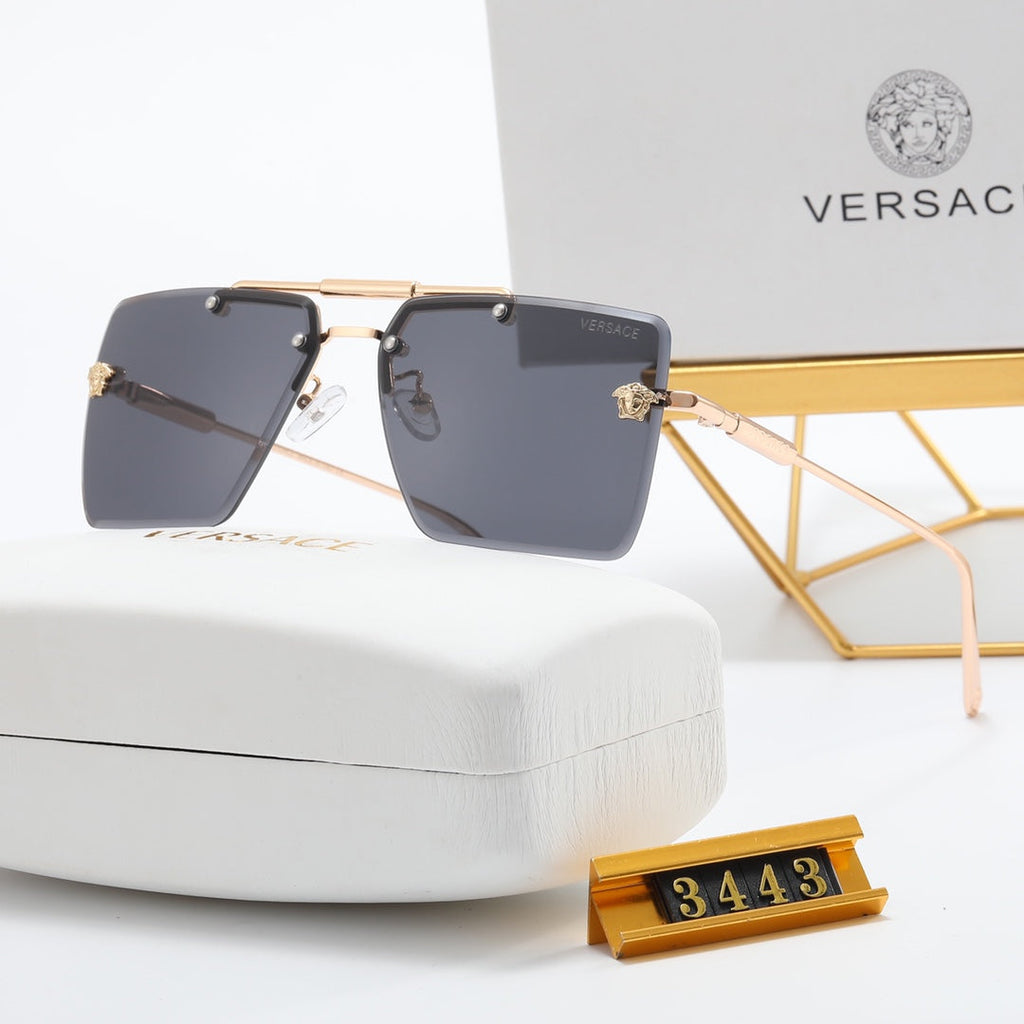 5 color fashion frameless double bridge polarized sunglasses