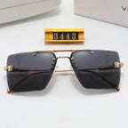 5 color fashion frameless double bridge polarized sunglasses