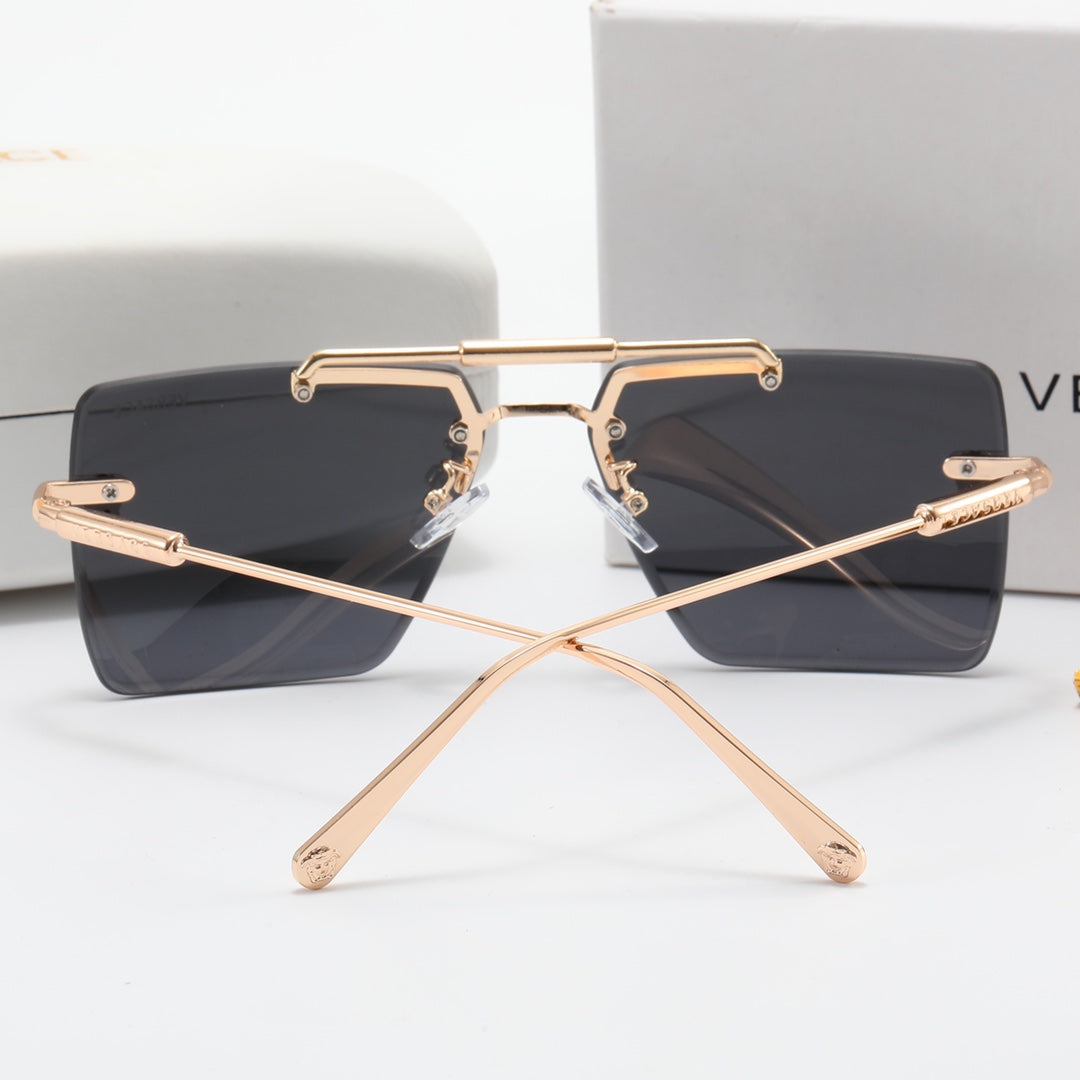 5 color fashion frameless double bridge polarized sunglasses